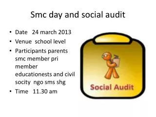 Smc day and social audit