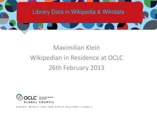 Library Data in Wikipedia &amp; Wikidata