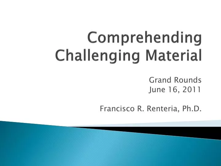 comprehending challenging material