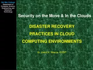 Security on the Move &amp; In the Clouds