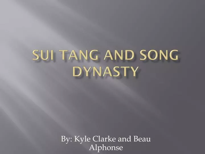 sui tang and song dynasty