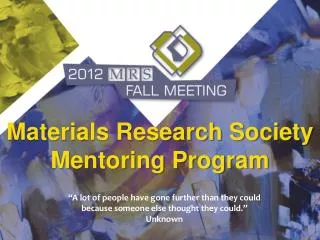 Materials Research Society Mentoring Program