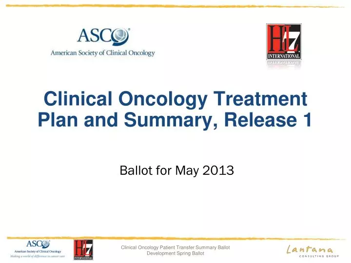 clinical oncology treatment plan and summary release 1