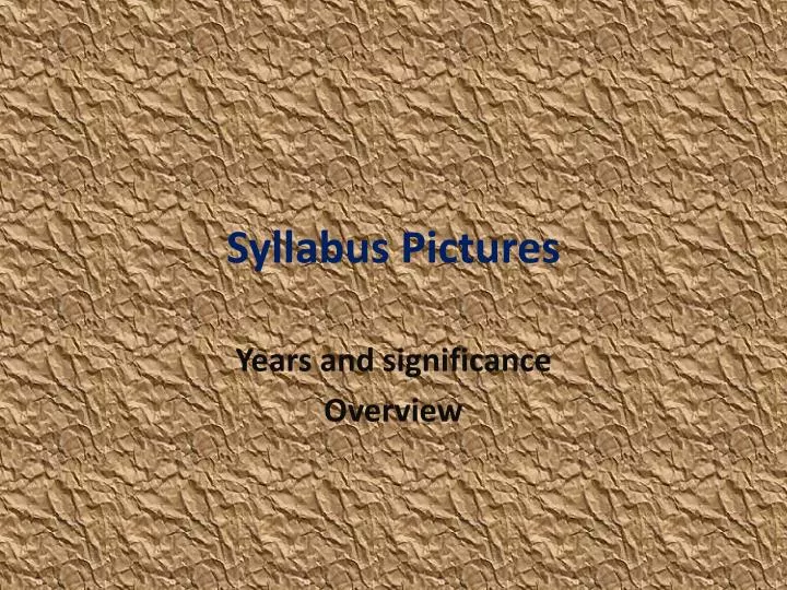 syllabus pictures