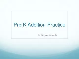 Pre-K Addition Practice