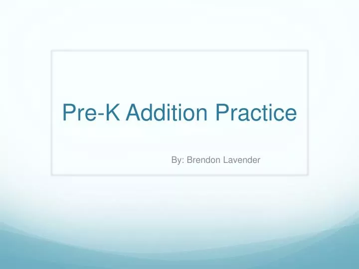 pre k addition practice