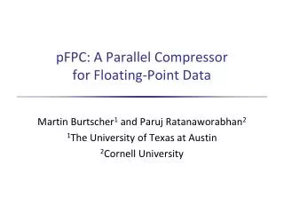 pFPC : A Parallel Compressor for Floating-Point Data