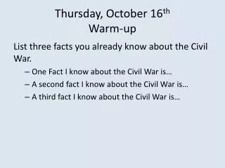 thursday october 16 th warm up