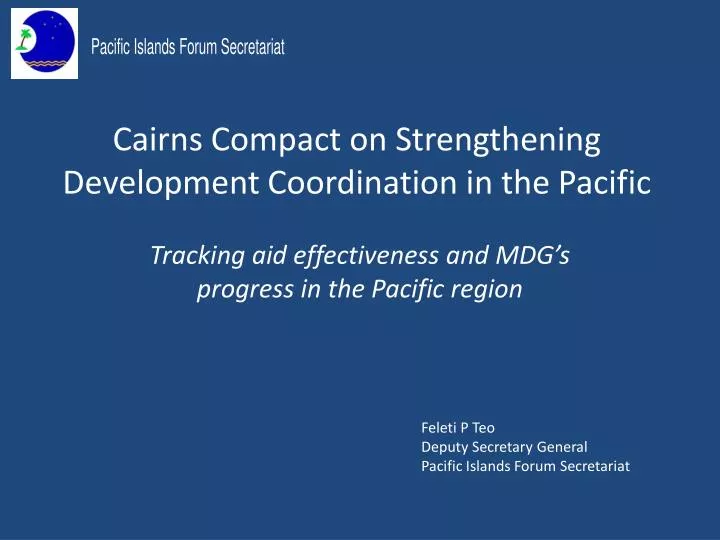cairns compact on strengthening development coordination in the pacific