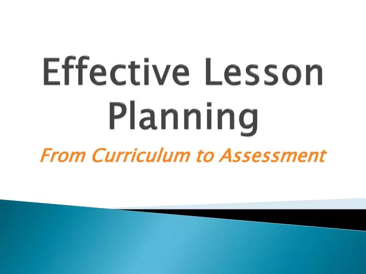 effective lesson planning