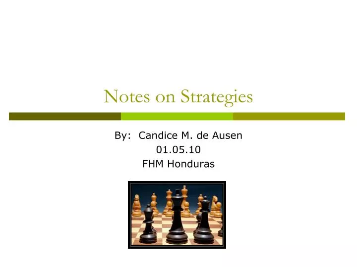 notes on strategies
