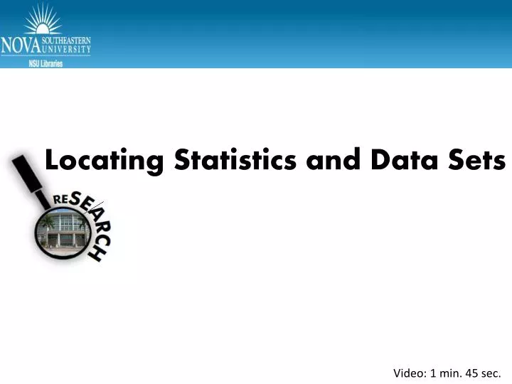 locating statistics and data sets