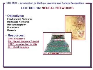 LECTURE 16: NEURAL NETWORKS