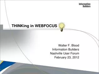 thinking in webfocus