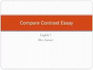 Compare Contrast Essay