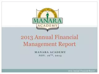 2013 Annual Financial Management Report