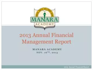 2013 annual financial management report