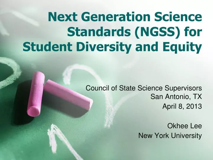 next generation science standards ngss for student diversity and equity