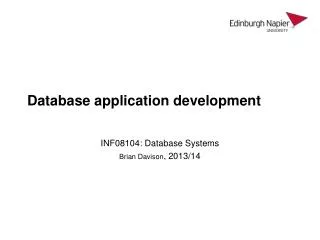 Database application development