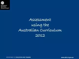 Assessment using the Australian Curriculum 2012