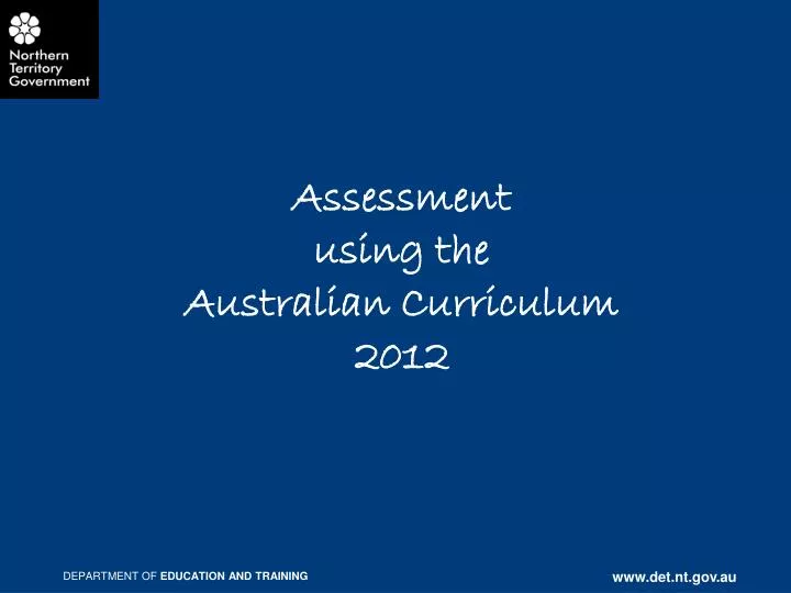 assessment using the australian curriculum 2012
