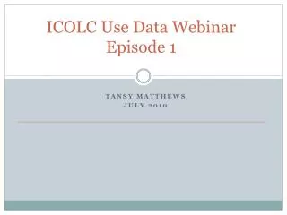 ICOLC Use Data Webinar Episode 1