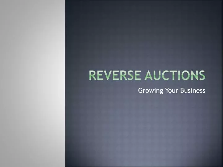 reverse auctions