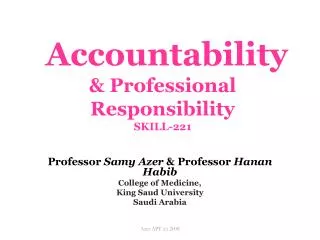 Accountability &amp; Professional Responsibility SKILL-221