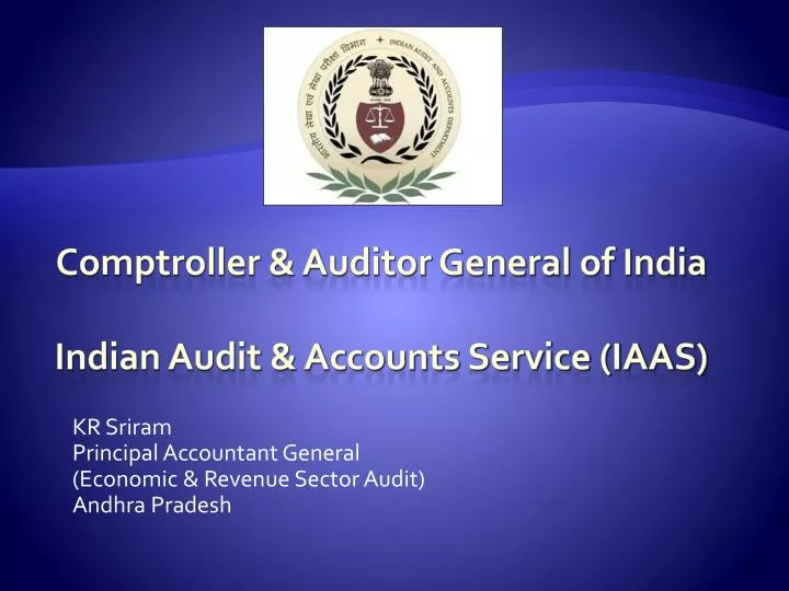 kr sriram principal accountant general economic revenue sector audit andhra pradesh