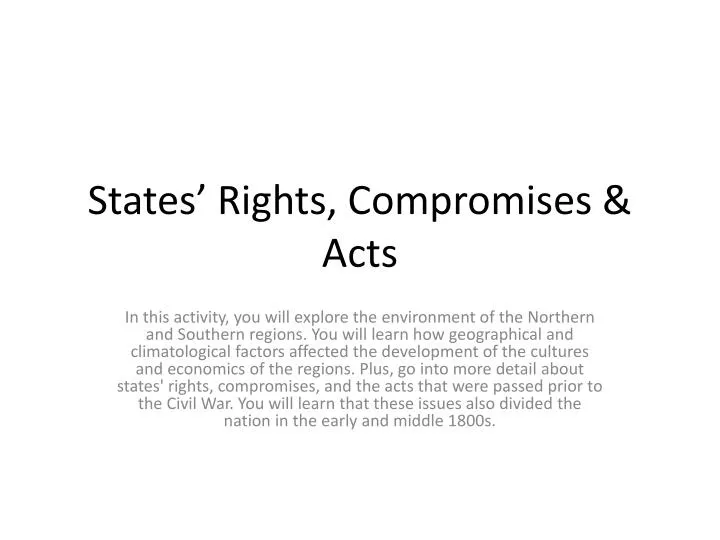 states rights compromises acts