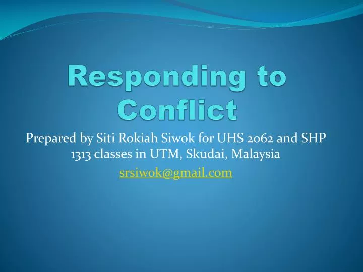 responding to conflict