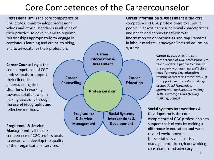 core competences of the careercounselor