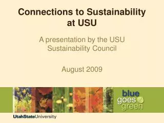 Connections to Sustainability at USU