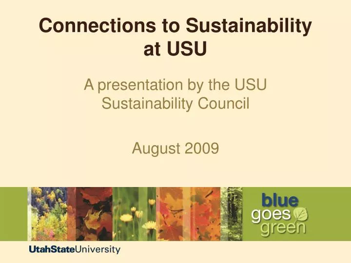 connections to sustainability at usu