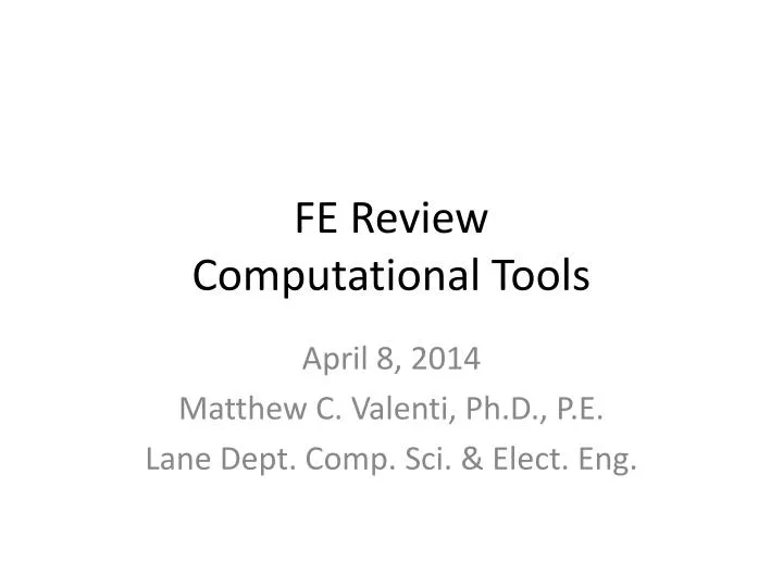 fe review computational tools