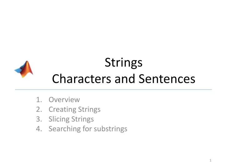 strings characters and sentences