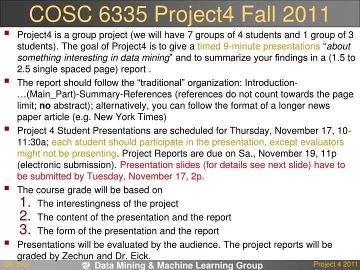 cosc 6335 project4 fall 2011