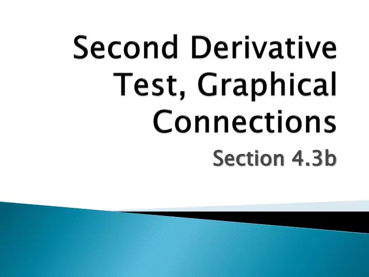 second derivative test graphical connections