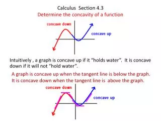 Calculus Section 4.3 Determine the concavity of a function