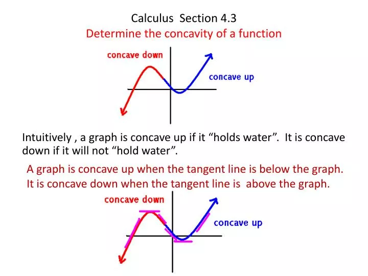calculus section 4 3 determine the concavity of a function