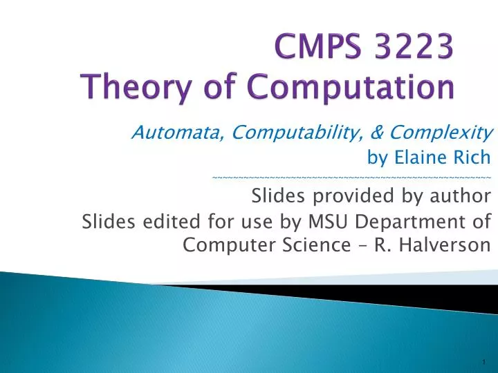 cmps 3223 theory of computation