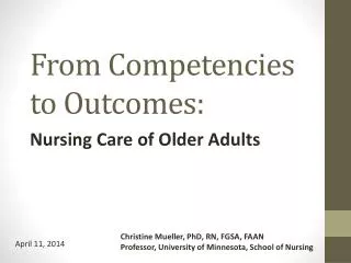 From Competencies to Outcomes: