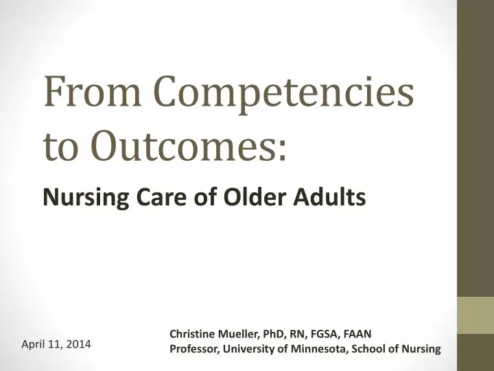 from competencies to outcomes