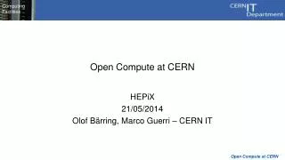 Open Compute at CERN