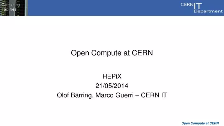 open compute at cern