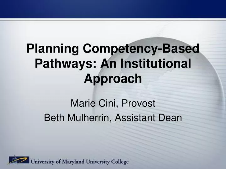 planning competency based pathways an institutional approach