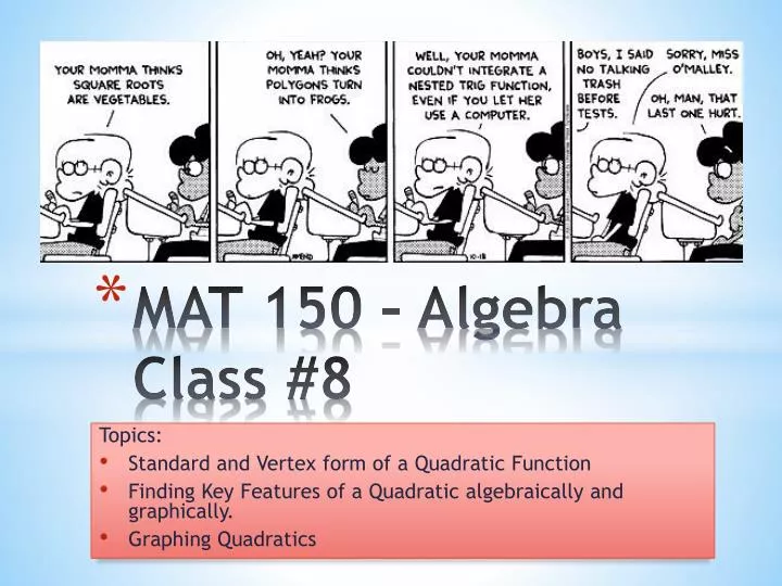 mat 150 algebra class 8