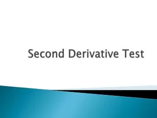 Second Derivative Test