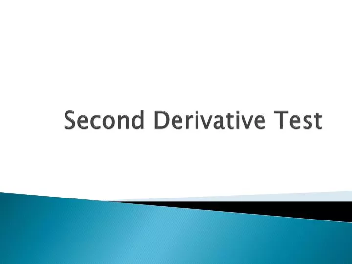 second derivative test