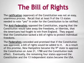 The Bill of Rights